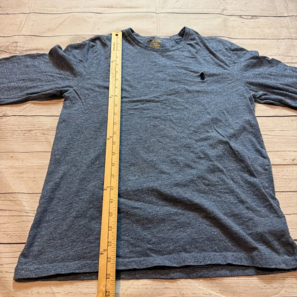 Polo Ralph Lauren‎ Shirt Blue Long Sleeve Custom Slim Fit Pony Logo Men's Medium